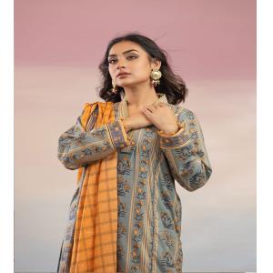 Monochrome Printed Lawn 3 Piece